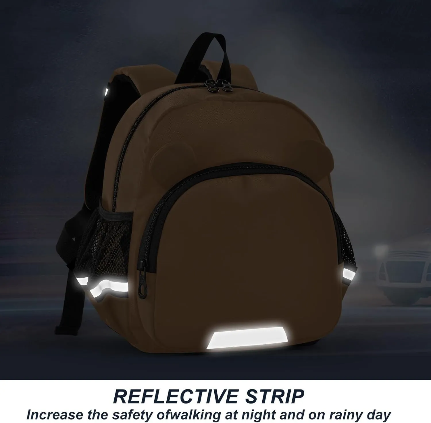 Sinestour Husk Brown Toddler Backpack for School Kids Backpacks for Boys Girls 3-6 Kindergarten Elementary Preschool Backpack Bookbag