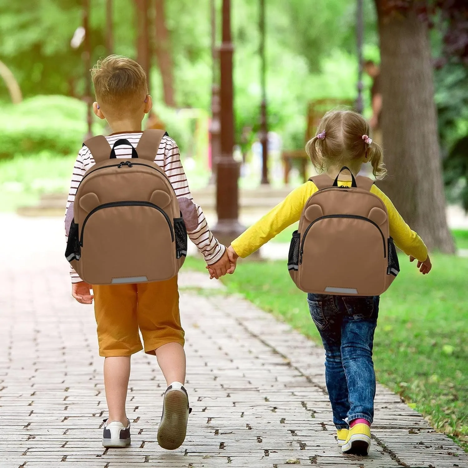 Sinestour Husk Brown Toddler Backpack for School Kids Backpacks for Boys Girls 3-6 Kindergarten Elementary Preschool Backpack Bookbag