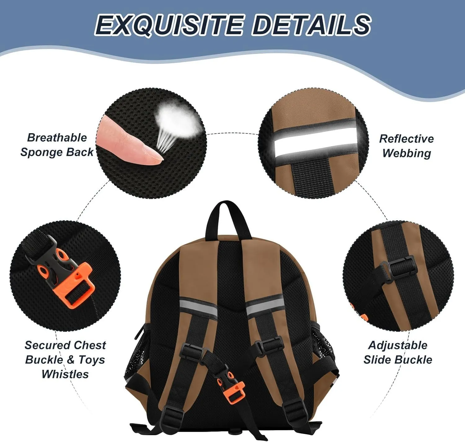 Sinestour Husk Brown Toddler Backpack for School Kids Backpacks for Boys Girls 3-6 Kindergarten Elementary Preschool Backpack Bookbag
