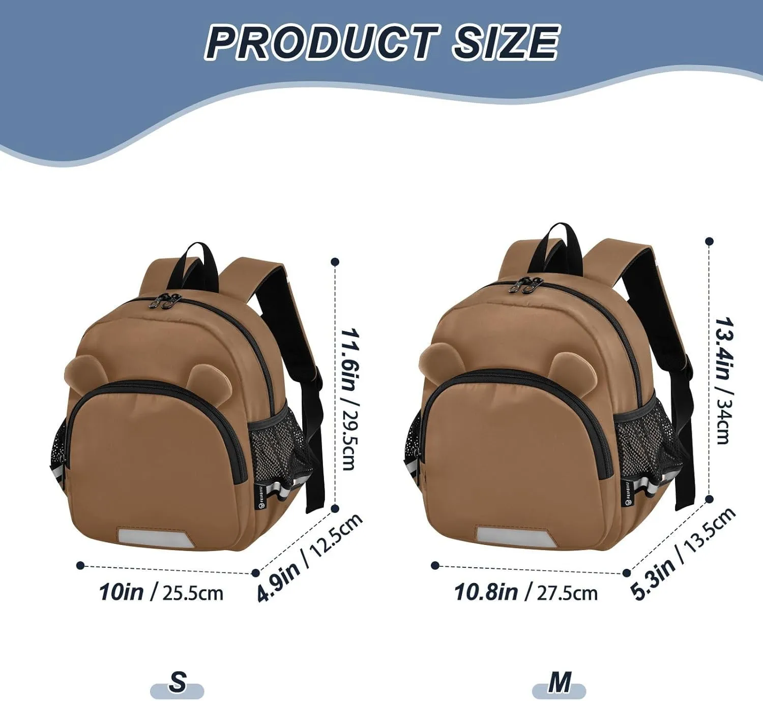Sinestour Husk Brown Toddler Backpack for School Kids Backpacks for Boys Girls 3-6 Kindergarten Elementary Preschool Backpack Bookbag