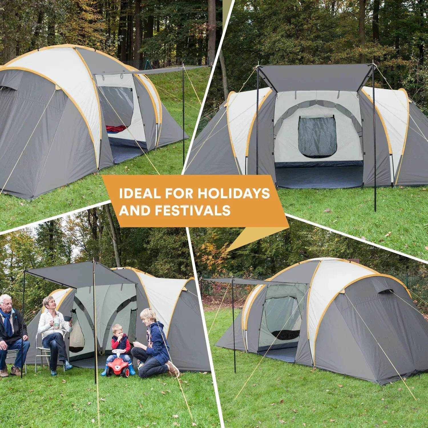 Skandika Daytona XXL Tent 6 Person in Two Tone Grey (SKA0020)