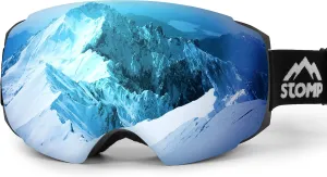 Ski Goggles PRO - Frameless, Interchangeable Lens 100% UV400 Protection Snow Goggles for Men & Women OTG
