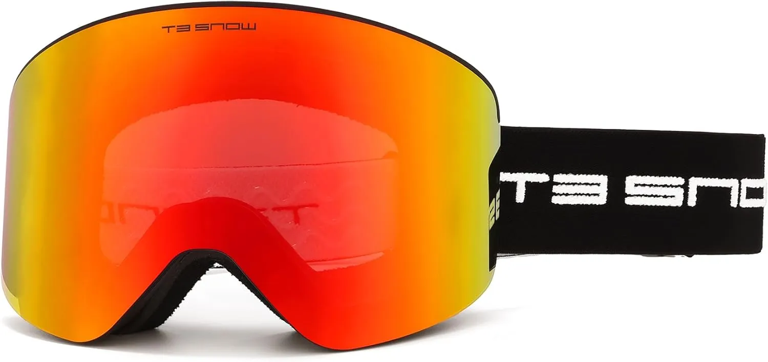 Ski Goggles, Universal Fit, Magnetic Interchangeable Lens, Anti-Fog, UV Protection