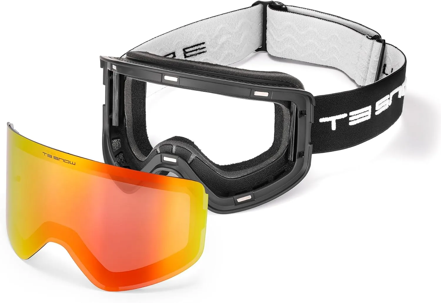 Ski Goggles, Universal Fit, Magnetic Interchangeable Lens, Anti-Fog, UV Protection