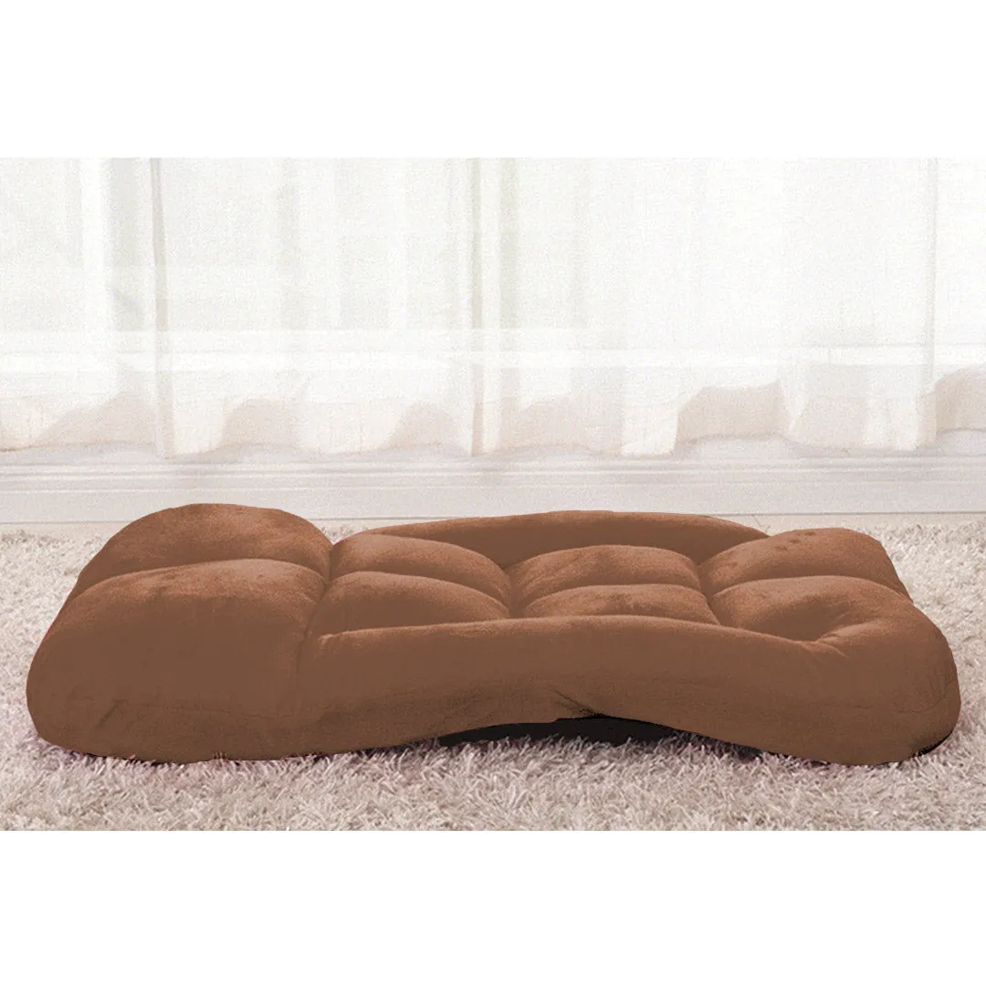 SOGA 4X Foldable Lounge Cushion Adjustable Floor Lazy Recliner Chair with Armrest Coffee - Kid