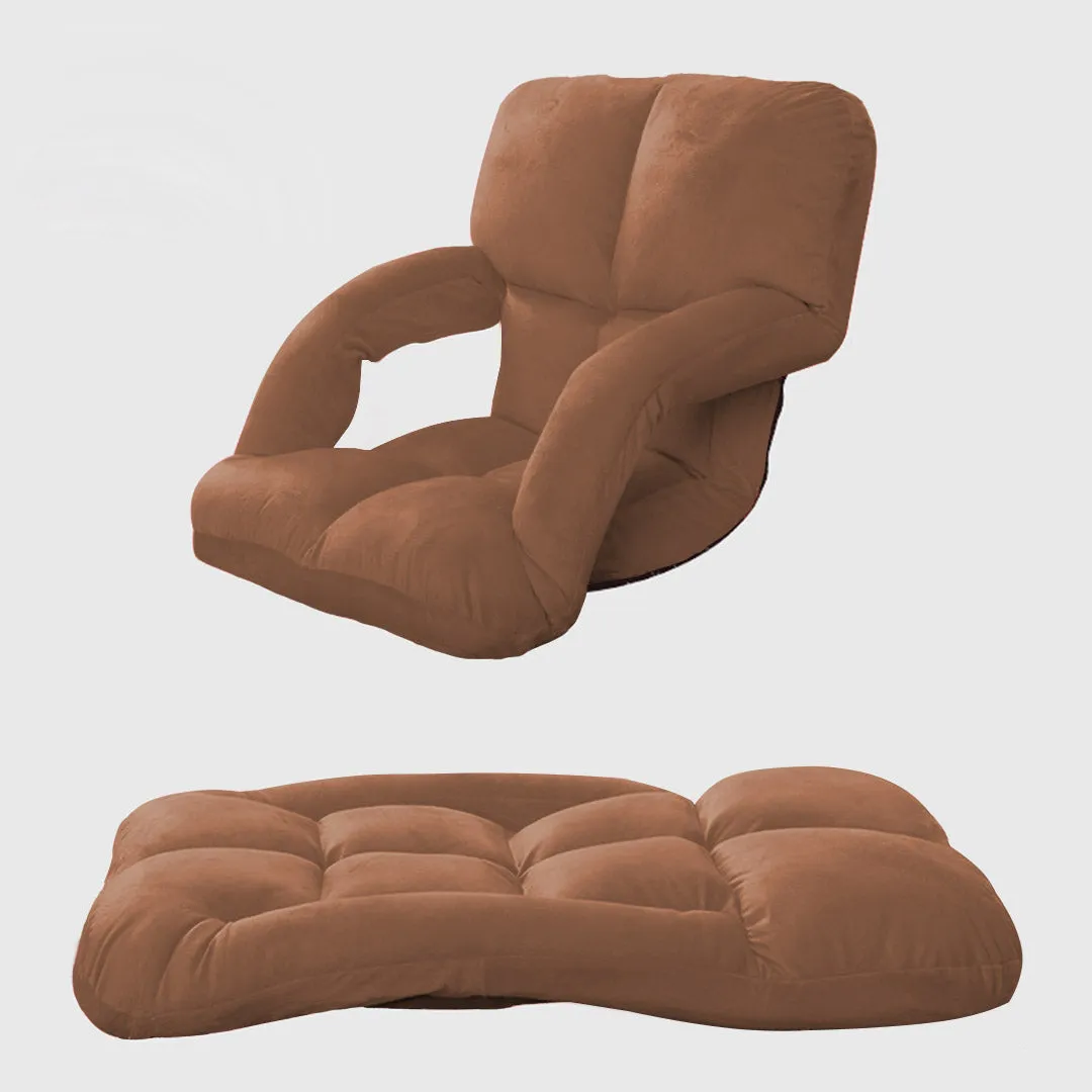 SOGA 4X Foldable Lounge Cushion Adjustable Floor Lazy Recliner Chair with Armrest Coffee - Kid