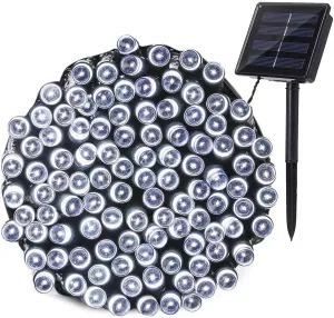 Solar Christmas Light String, 22m 200 LED Outdoor Light String 8 Modes Waterproof Solar String Lights for Trees Patio Fence Party Christmas Decor (White)