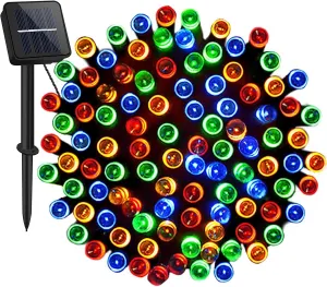 Solar Christmas Light String, 9.5m 50LED Outdoor Light String 8 Modes Waterproof Solar String Lights for Trees Patio Fence Party Christmas Decor (Multicolor)