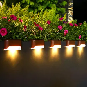 Solar Deck Lights Outdoor, 16 Pack Step LED Waterproof Patio Decor Lights for Railing, Stairs, Fence, Post, Yard and Driveway, Warm White
