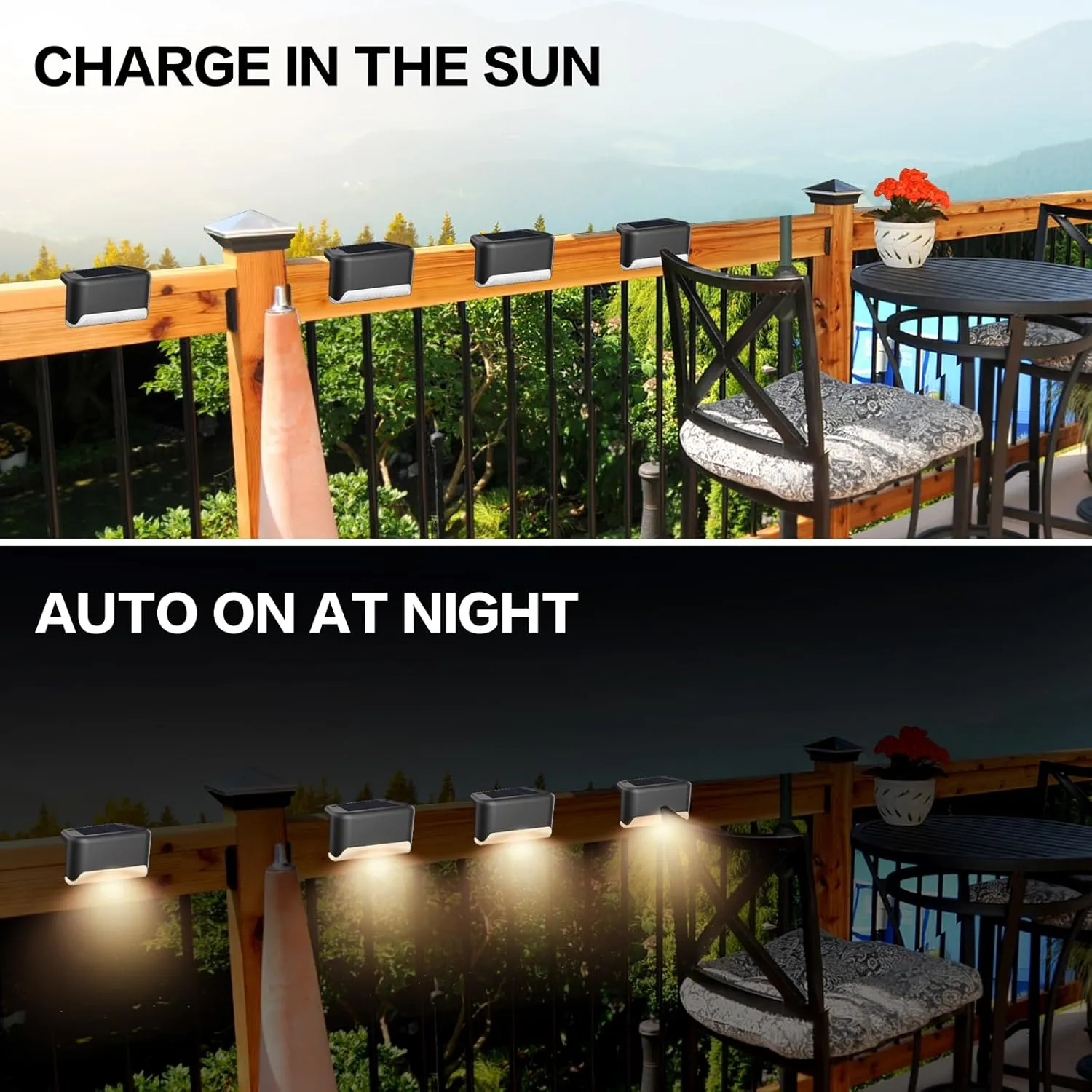 Solar Deck Lights Outdoor, 20 Pcs Solar Step Lights, Waterproof LED Solar Lights for Outdoor Stairs, Step, Fence, Yard, Patio, Railing, Garden and Pathway