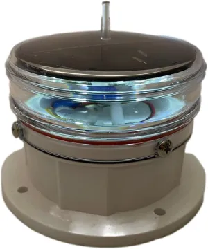 Solar Dock Warning Light 360 Degree - Super Bright Waterproof LED Light for Marine Applications - Constant On or Flashing (WHITE)