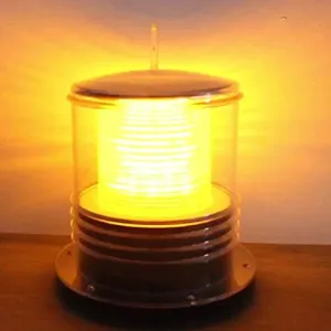 Solar Dock Warning Light - Waterproof Solar Dock Lighting - Flashing and Constant On 360 Degree Lighting - Amber