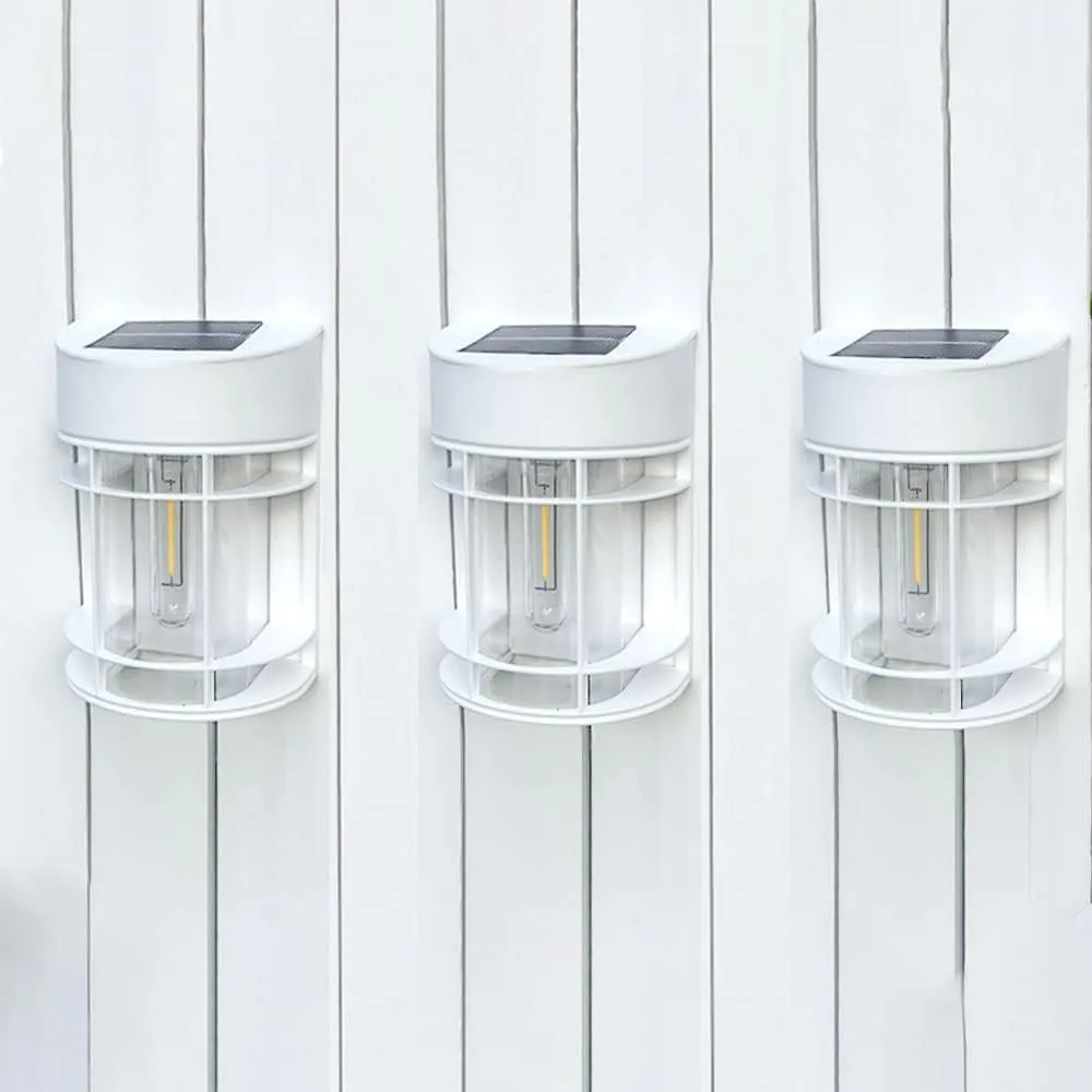 Solar Fence Lights, 8 Pack Deck Light Solar Powered, Waterproof Solar Outdoor Lights Decorative for Garden Backyard Fence Post Patio, White