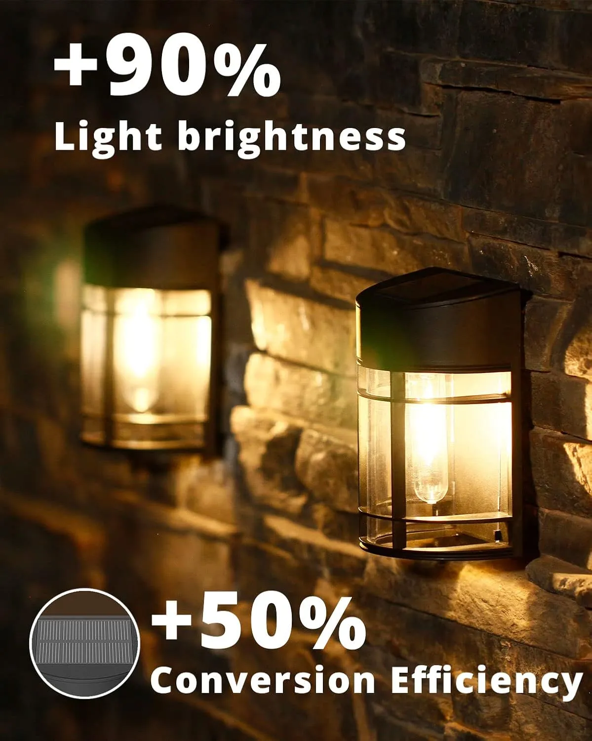 Solar Fence Lights Outdoor, 8 Pack Waterproof Solar Lights Outdoor, Outdoor Solar Light Fence Light for Garden Fence Post Step Stair Backyard