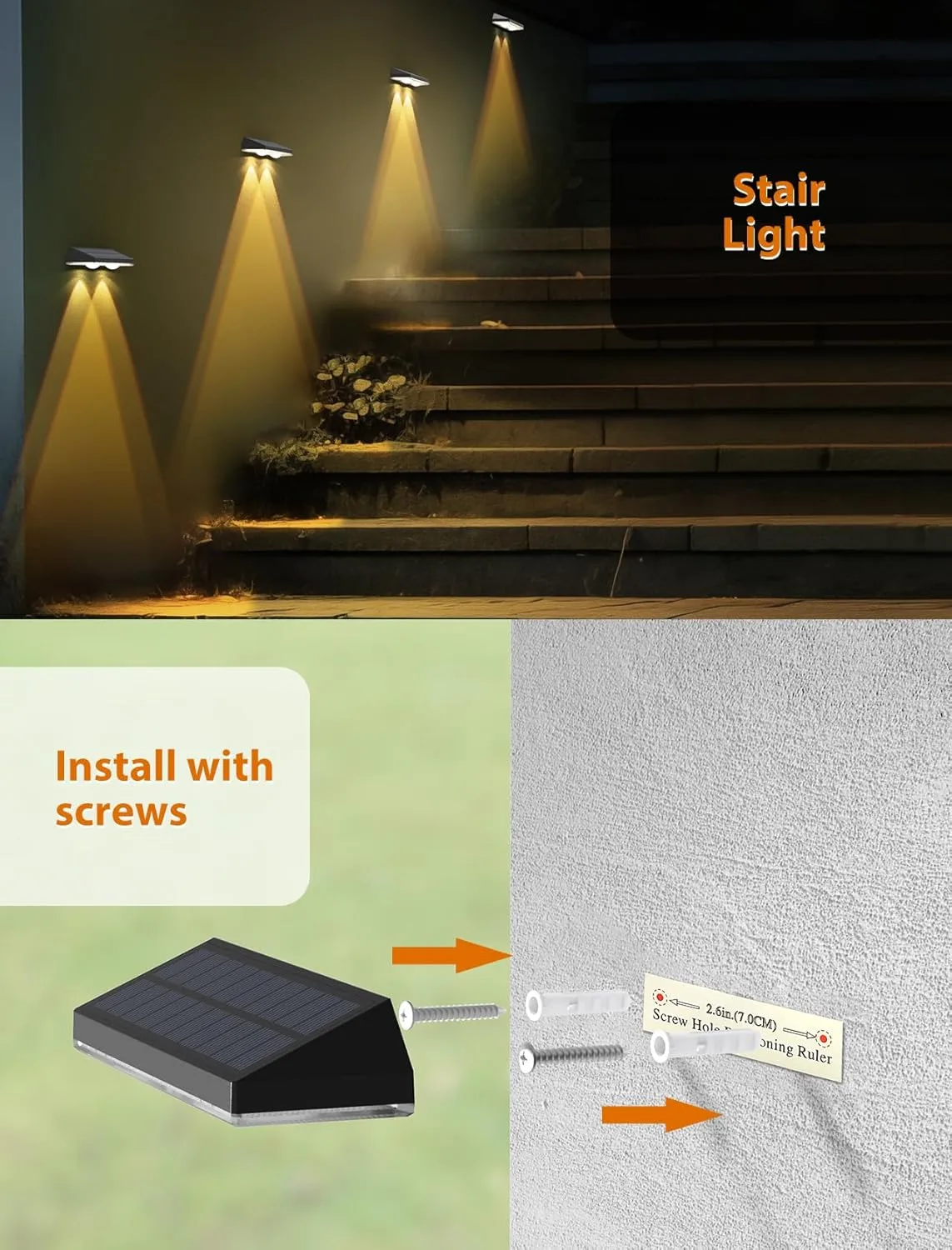 Solar Fence Lights,Warm White & Cold White & Mixed Color 3 Modes Lens LED Dusk to Dawn Deck Light Outdoor Waterproof,Solar Outdoor Lights for Backyard/Railing/Wall Set of 20