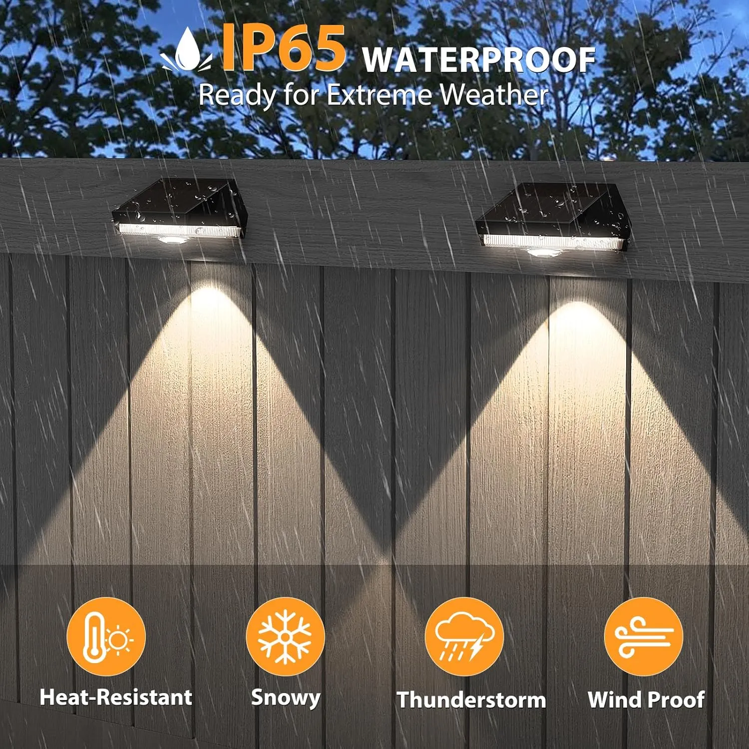 Solar Fence Lights,Warm White & Cool White & RGB 7Colors ＆ Color Changing Mode IP65 Waterproof Solar Lights Outdoor, Solar Deck Lights for Outside/Patio/Backyard/Wall/Pool /Fence/Railing/ Step(8Pack)