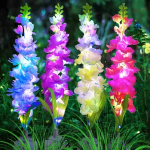 Solar Garden Lights, Solar Delphinium Flowers Lights 8 Pack 160 LEDs, Waterproof Outdoor Light Two Lighting Modes for Wedding Party Garden Yard Patio Lawn Decor and Gift for Mother