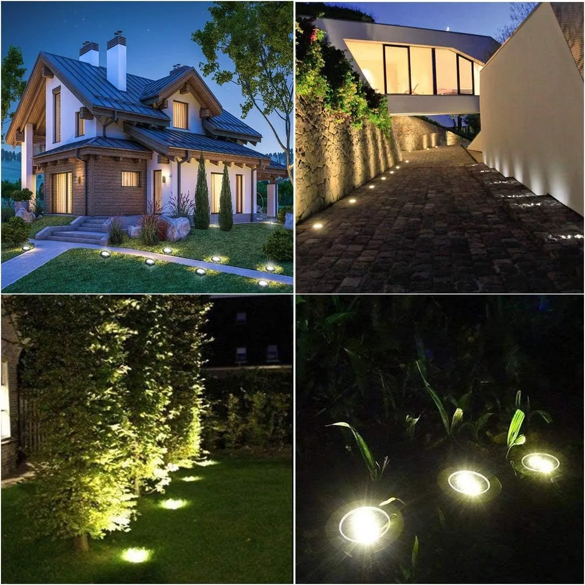 Solar Ground Lights, Waterproof Solar Garden Lights, Upgraded Outdoor Garden Waterproof Bright in-Ground Lights, Landscape Lights for Pathway,Yard,Deck,Lawn,Patio,Walkway (12 Pack Warm Light