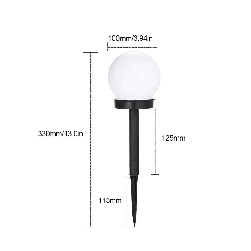 Solar LED Lawn Light, Outdoor Garden Light with White Bulb, Waterproof Street Light, ABS LED Solar Decor for Garden and Courtyard