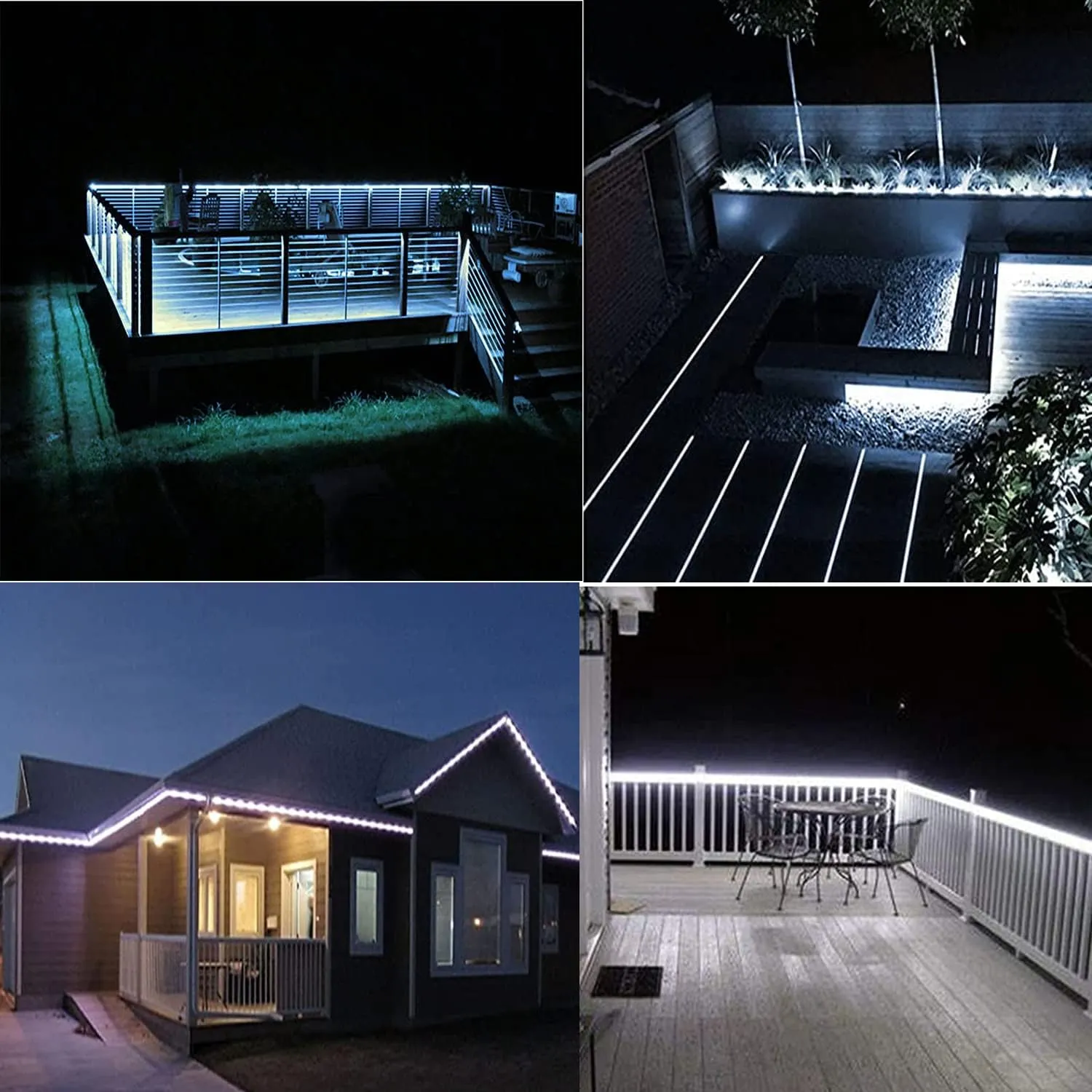 Solar LED Strip Lights Outdoor, 32.8ft 560 LEDs LED Strip IP66 Waterproof, Cool White LED Lights with Remote Solar Panel Control Box, 2835 SMD Rope Lights for Garden Trees Christmas Party Decor
