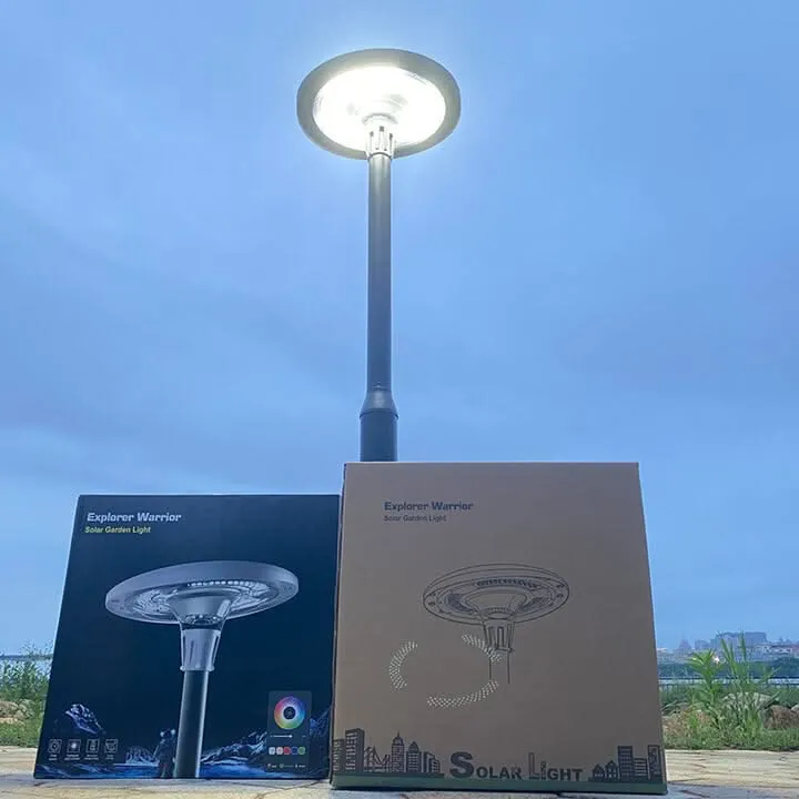 Solar Light For Outdoor UFO LED Street Post Lights For Road, Garden, Lawn, Pathway with Remote (800W, Aluminium)