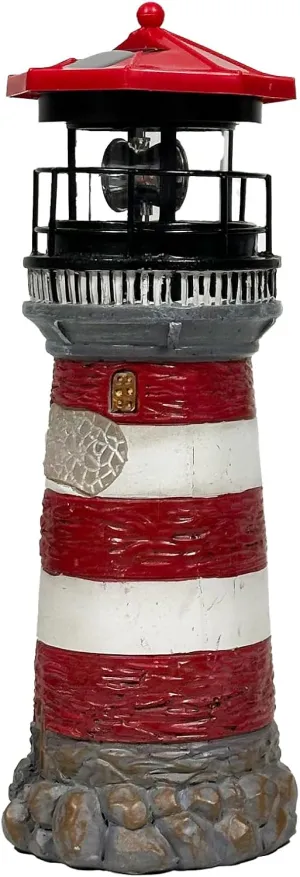 Solar Lighthouse - Rotating LED Waterproof Resin Outdoor Decor for Garden, Patio & Yard