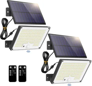 Solar Lights for Outside, 172LED 3Modes Split Motion Sensor Outdoor Lights with Remote Control, Solar Lights Outdoor Waterproof IP65, Outdoor Solar Lights for Yard,Patio,Garden,Garage, 2 Pack