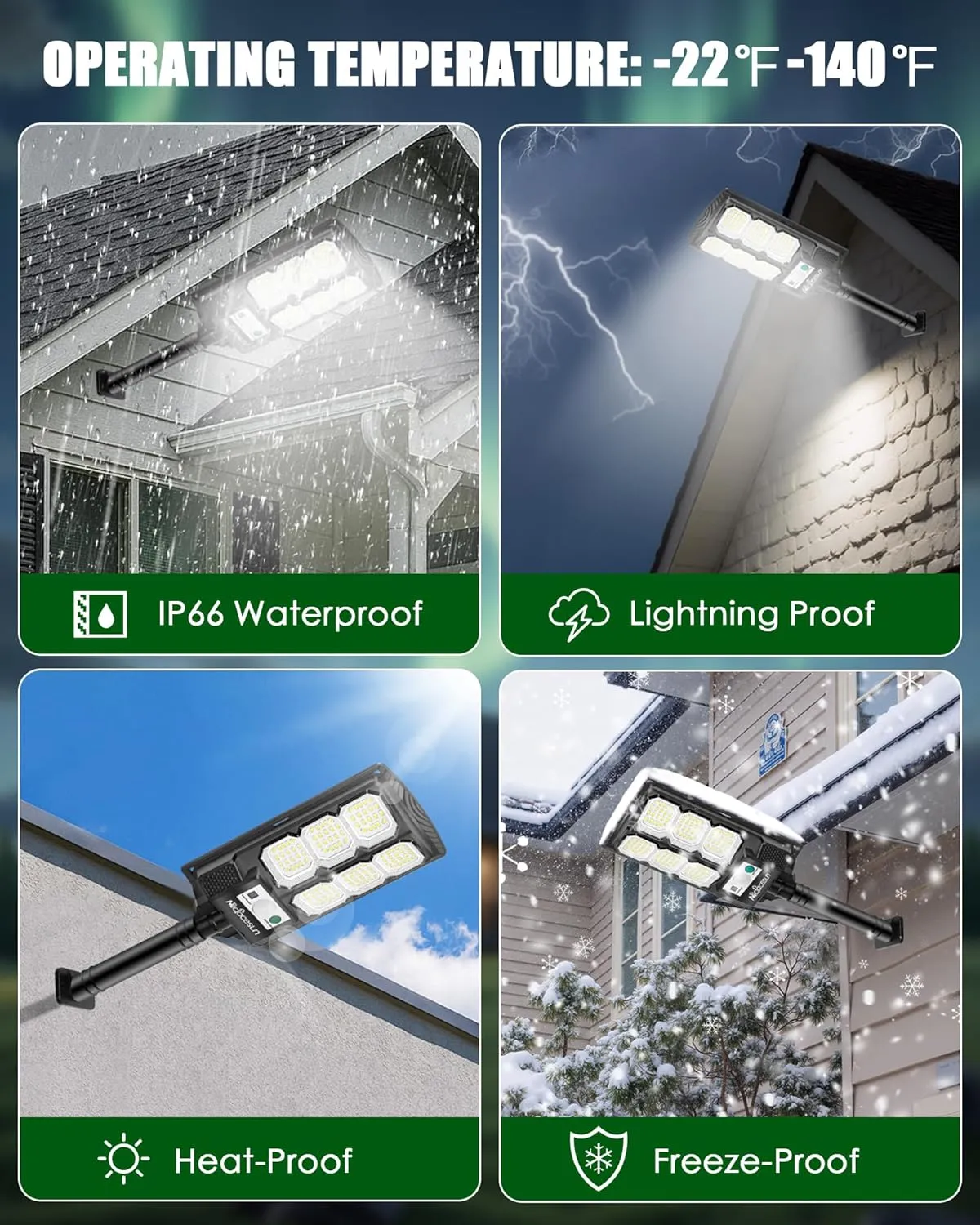 Solar Lights Outdoor 400W -6500K Solar Street Light, IP66 Waterproof Outdoor Flood Lights with Motion Sensor & Dusk to Dawn, led Solar Street Light Easy Installation, Pack of 2