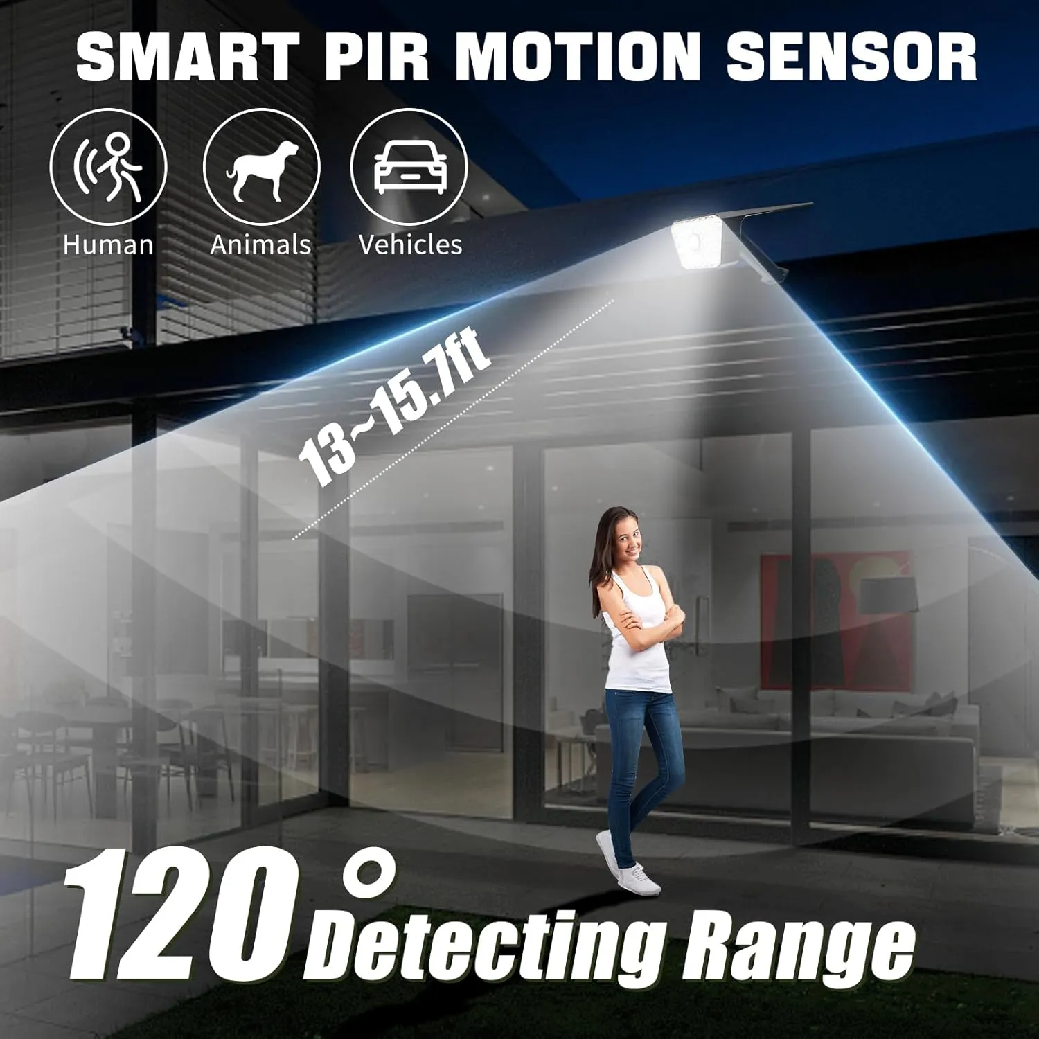Solar Lights Outdoor Motion Sensor Landscape Lighting Solar Spotlights Waterproof IP67 4 Modes 7000K Auto On/Off Outdoor Solarpanel Lights for Yard Garden Pathway Driveway-6 Pack