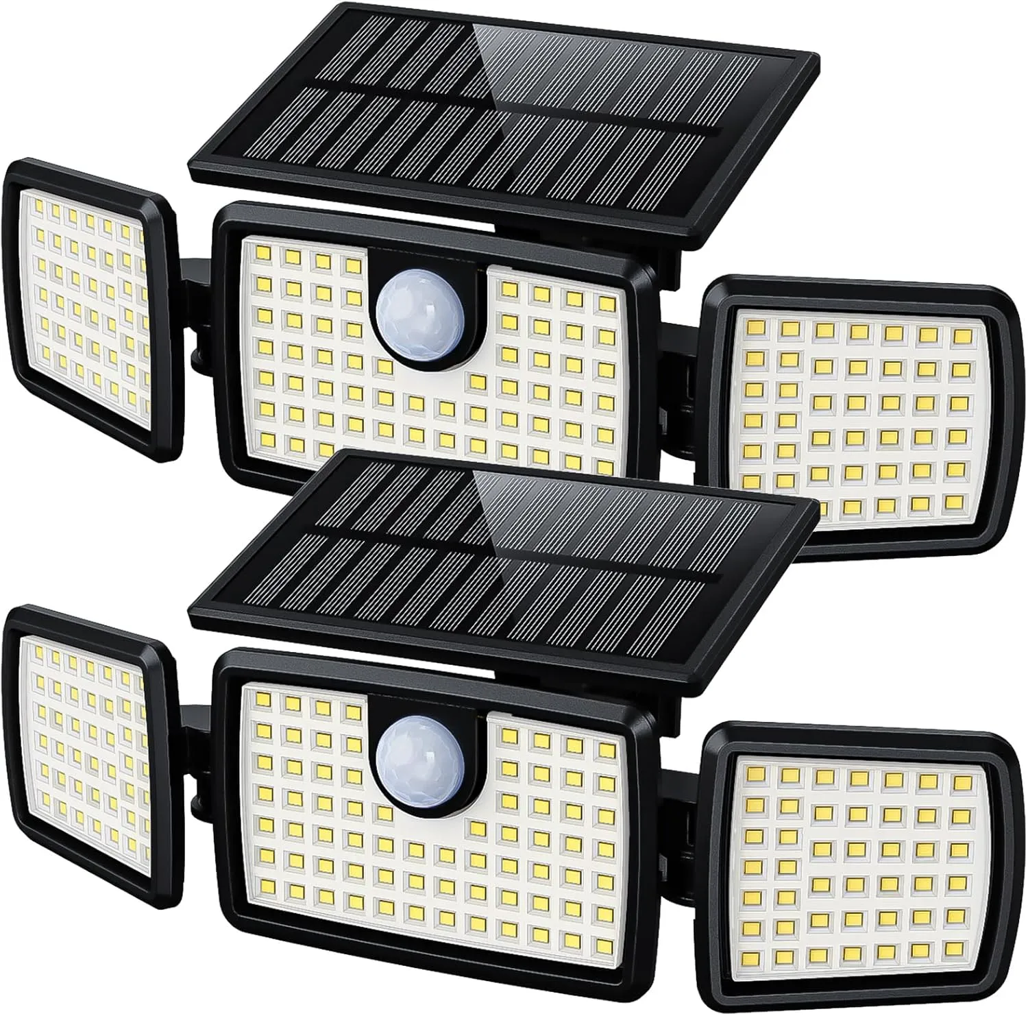 Solar Lights Outdoor, Solar Motion Deck Lights Outdoor for Deck with High Brightness, Larger Built-in Tempered Glass Solar Panel, Sensitive PIR Motion Inductor (Non-Remote,2 Pack)