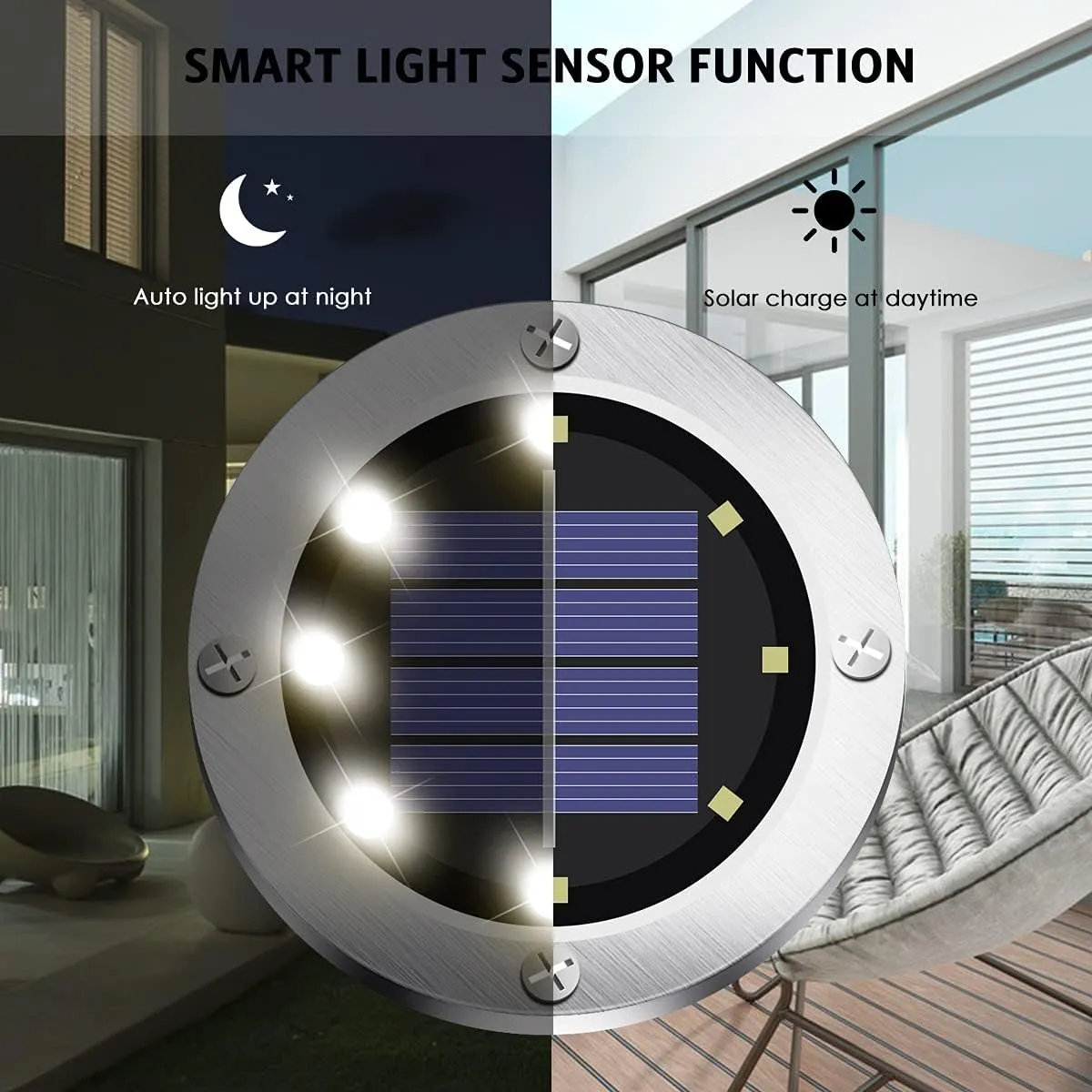 Solar Lights Outdoor,12 Pack Solar Lights Outdoor Waterproof,Garden Ground Light Landscape Lighting for Outside Patio Pathway Yard Lawn Driveway Deck Step Walkway(White Light)