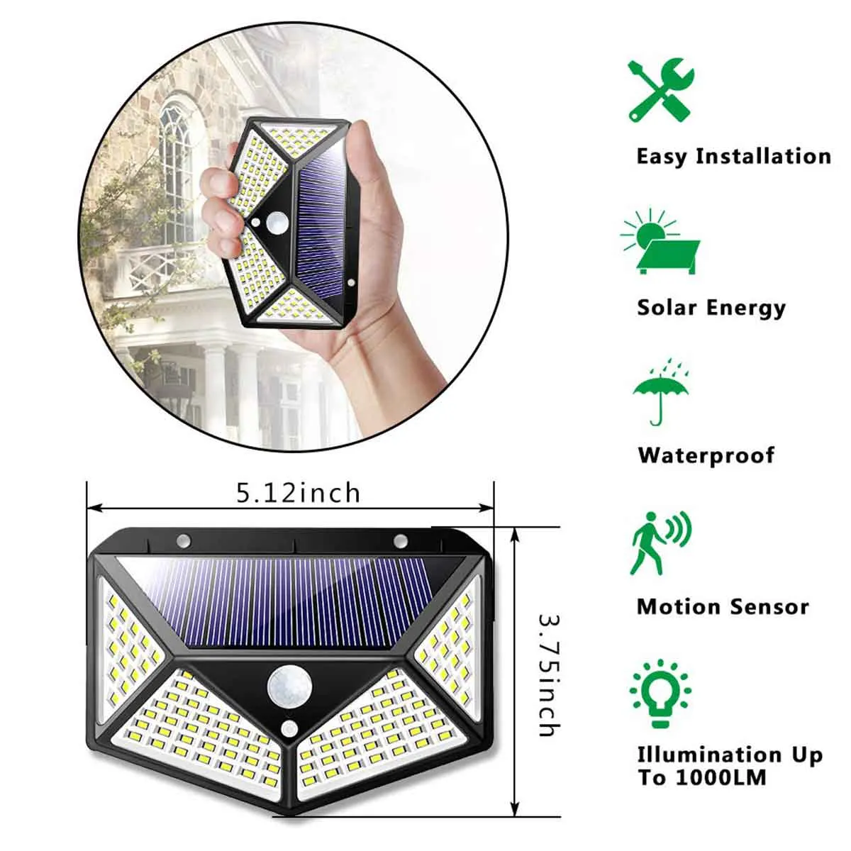 Solar Motion Sensor Light (Wall Mounted Pack of 1)