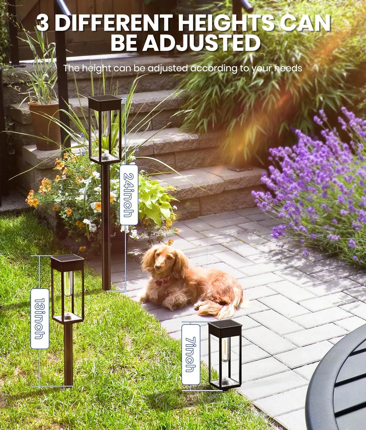Solar Pathway Lights for Outside,4 Pack Garden Light Outdoor Waterproof IP65, Bright Pathway Lights Powered Classic Square Design for Walkway/Driveway (Cool White)