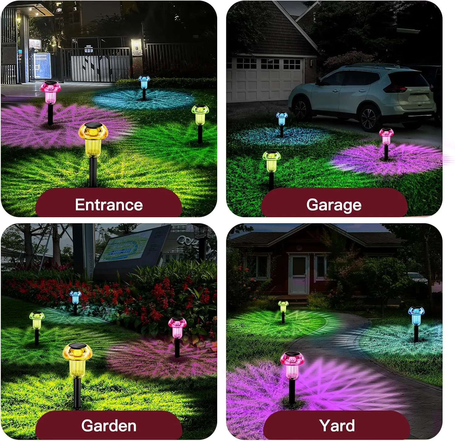 Solar Pathway Lights Outdoor 4 Pcs, LED Driveway Light Solar Powered, Garden Decor, Mushroom SolarLights Outdoor Waterproof for Outside Yard, Sidewalk, Lawn, Patio, Landscape, Easter, Christmas