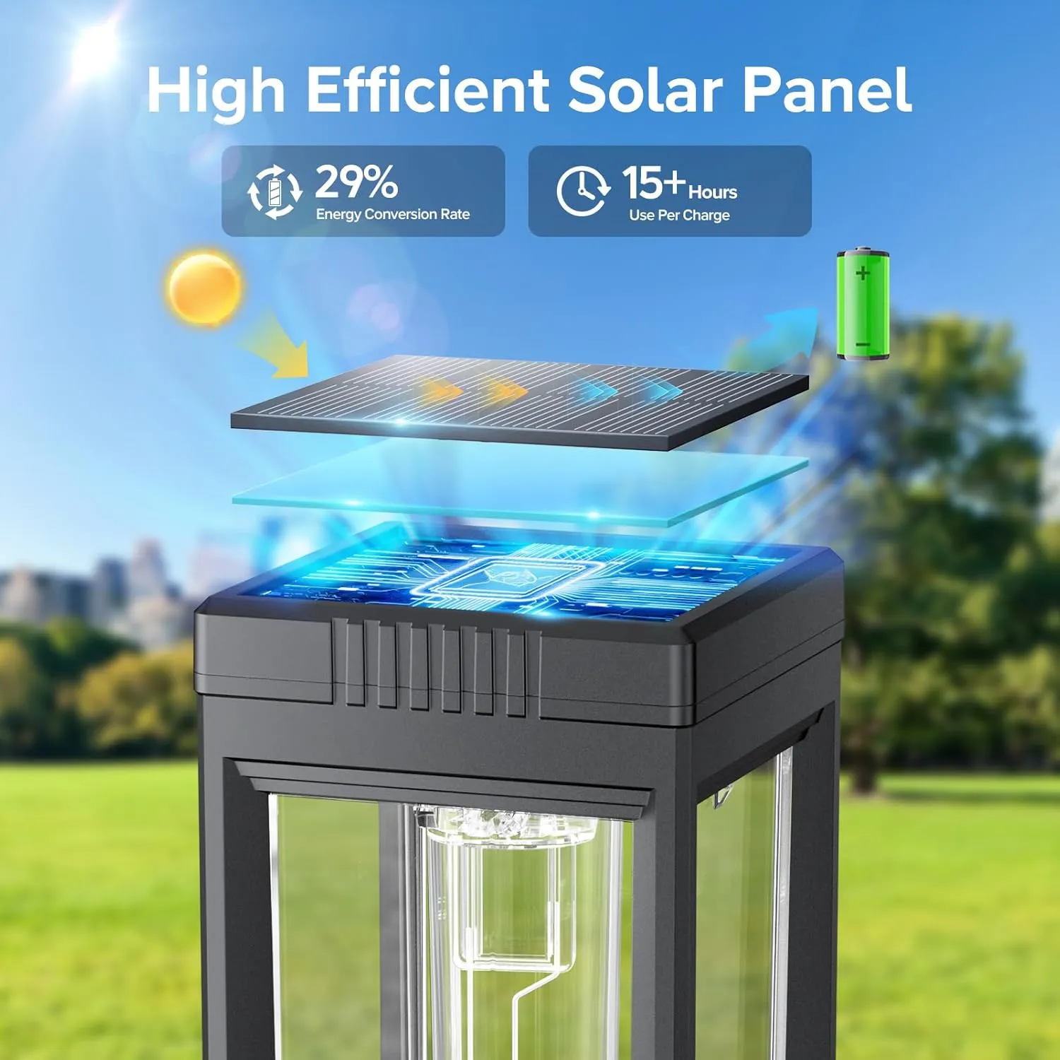 Solar Pathway Lights Outdoor, 6 Pack Solar Lights Waterproof, Auto On/Off, 15  Hours Runtime, Lighting for Garden Outside Yard Driveway Landscape Path Patio, Warm White