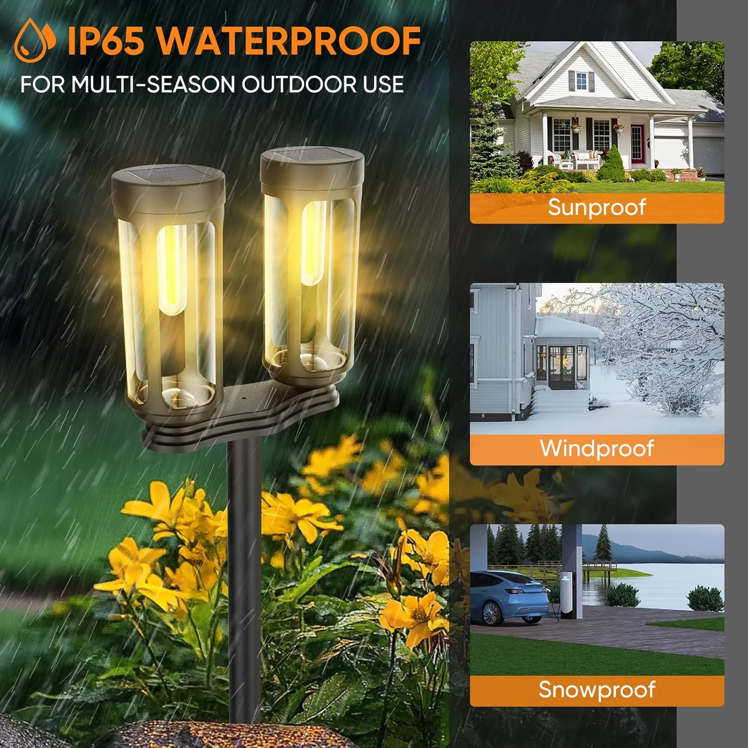 Solar Pathway Lights Outdoor, Bright 8 Pack Solar Powered Garden Lights Waterproof, Auto On/Off Yard Lawn Patio Walkway Driveway Decor Landscape Lighting Warm Lights
