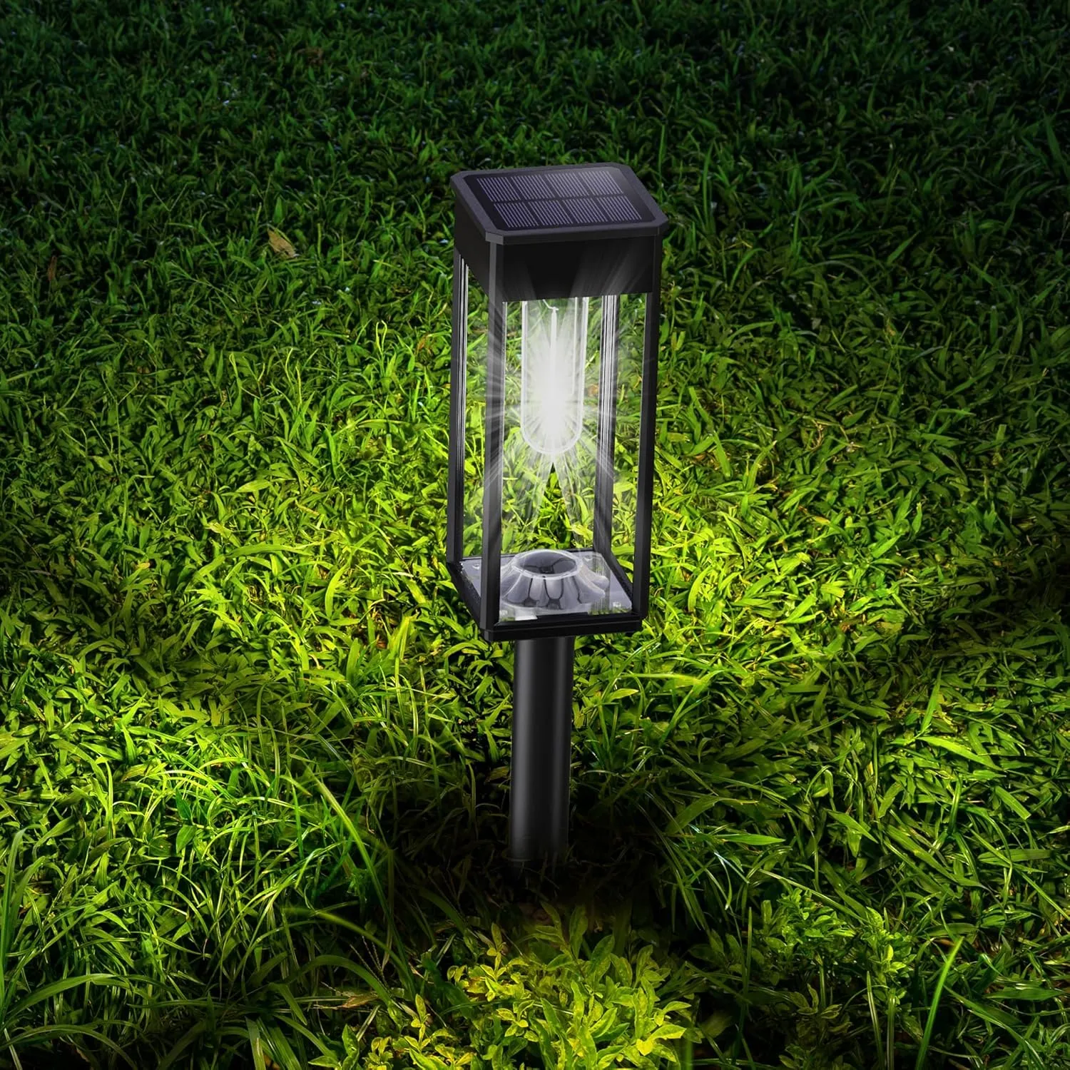 Solar Pathway Lights Outdoor IP65 Waterproof, 6 Pack 6500K LED Auto On/Off Walkway Landscape Light for Yard Lawn Garden Patio Driveway Outside Decor, Cool White