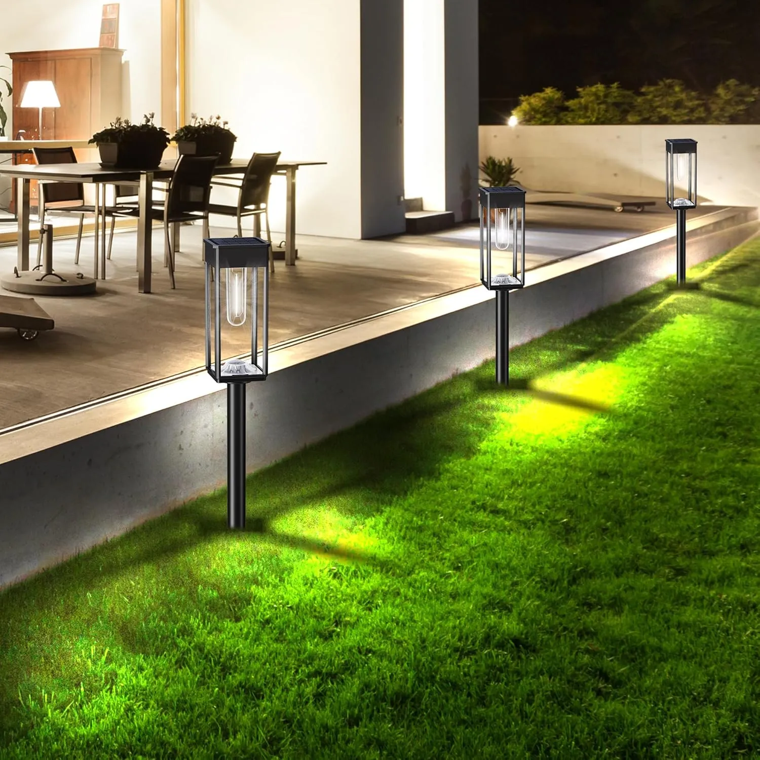 Solar Pathway Lights Outdoor IP65 Waterproof, 6 Pack 6500K LED Auto On/Off Walkway Landscape Light for Yard Lawn Garden Patio Driveway Outside Decor, Cool White
