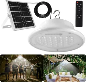 Solar Pendant Light Shed Light Lighting Day and Night Auto Dusk to Dawn Solar Light Indoor and Outdoor with Remote Controlfor for Barn, Patio, Garden, Yard, Gazebo,Chicken Coop, Tent (1 Light)