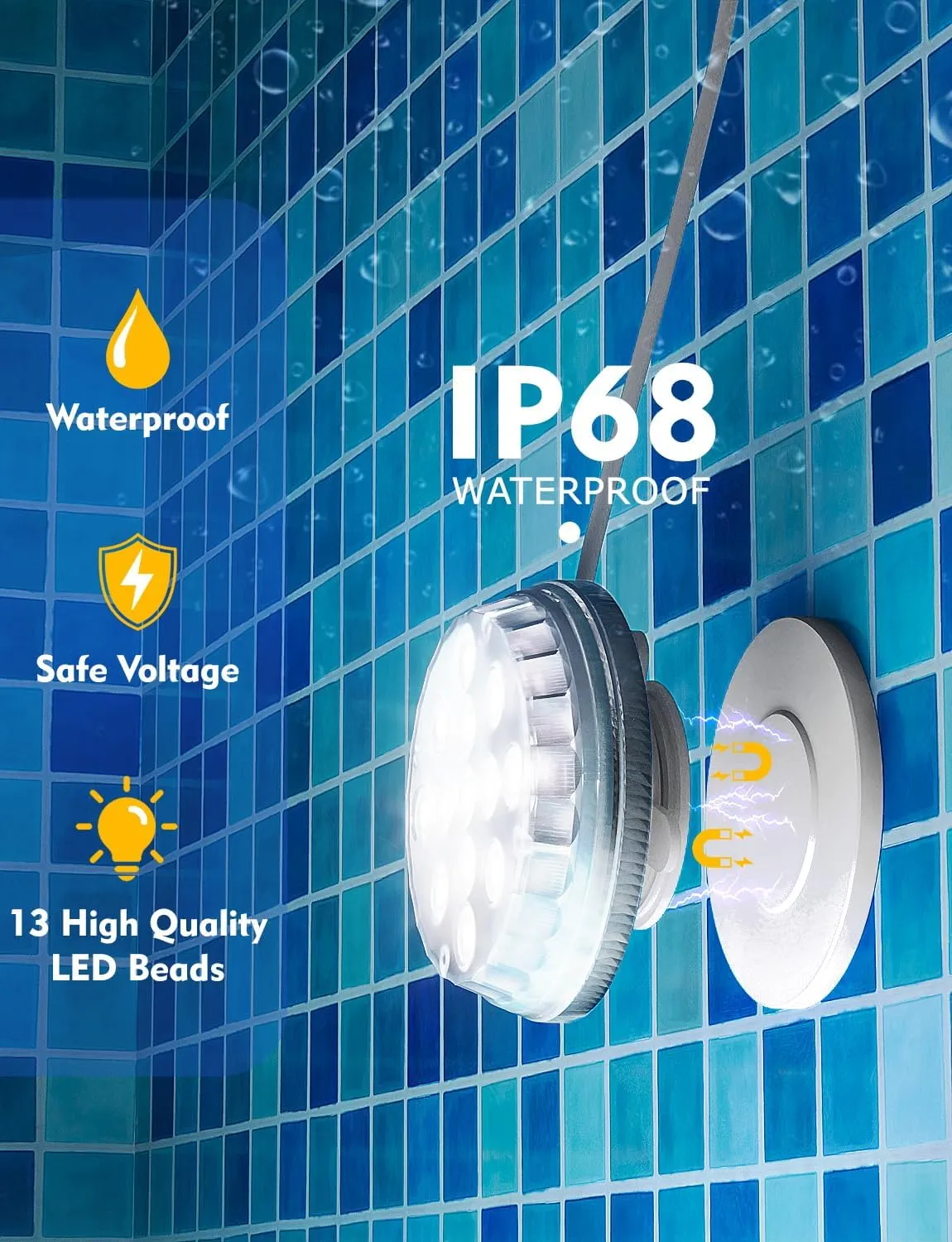 Solar Pool Lights, Solar Powered Submersible LED Lights with Remote IP68 Waterproof Swimming Pool Lighting, 16 Colors Underwater Pool Light for Above Ground Inground Pool, Pond (White,4 Pack)