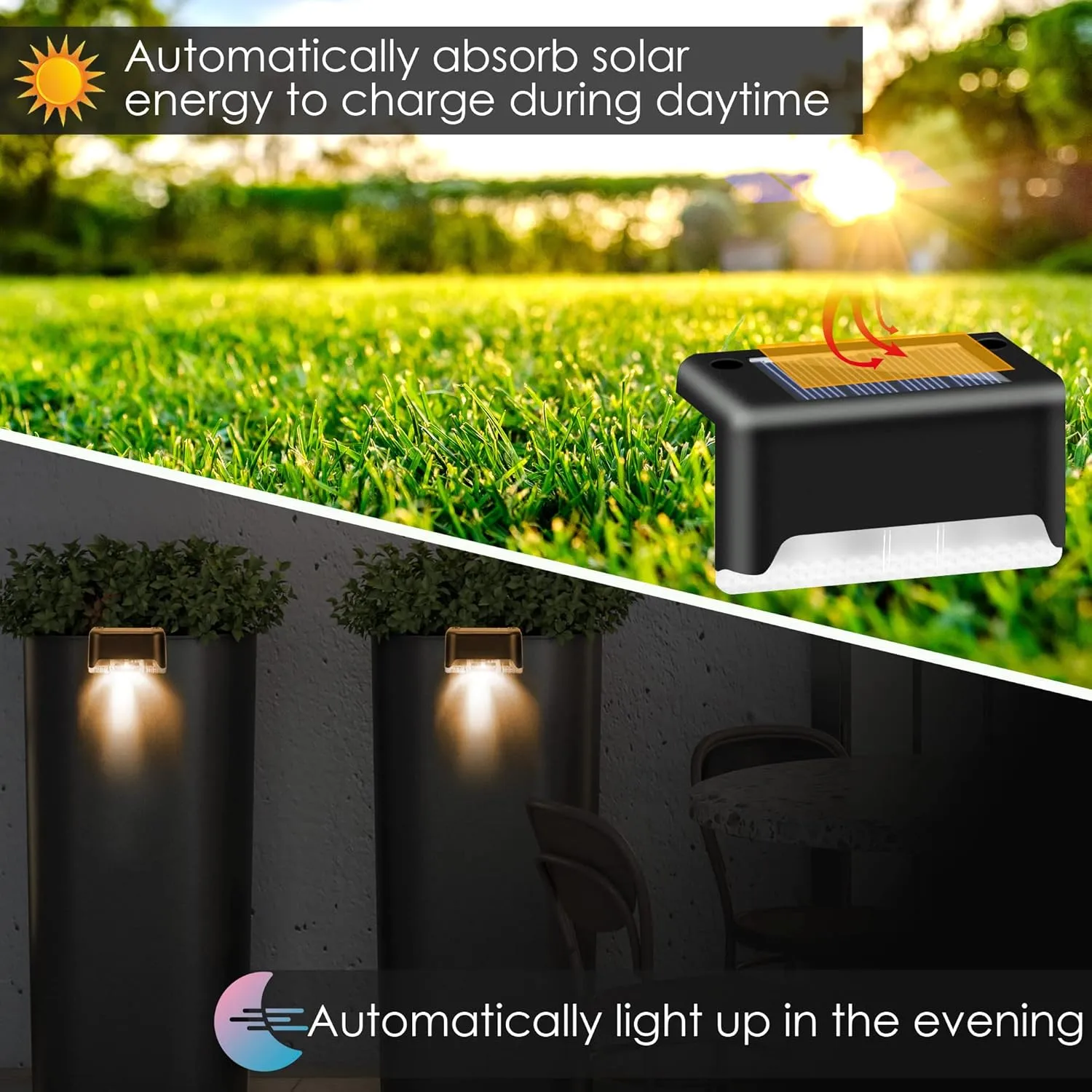 Solar Pool Side Lights, Light up Swimming Pool Accessories Night Lights, Outdoor LED Deck Lights for Stairs, Step, Fence, Yard, Patio, and Pathway Decor, Pack of 4, Warm White