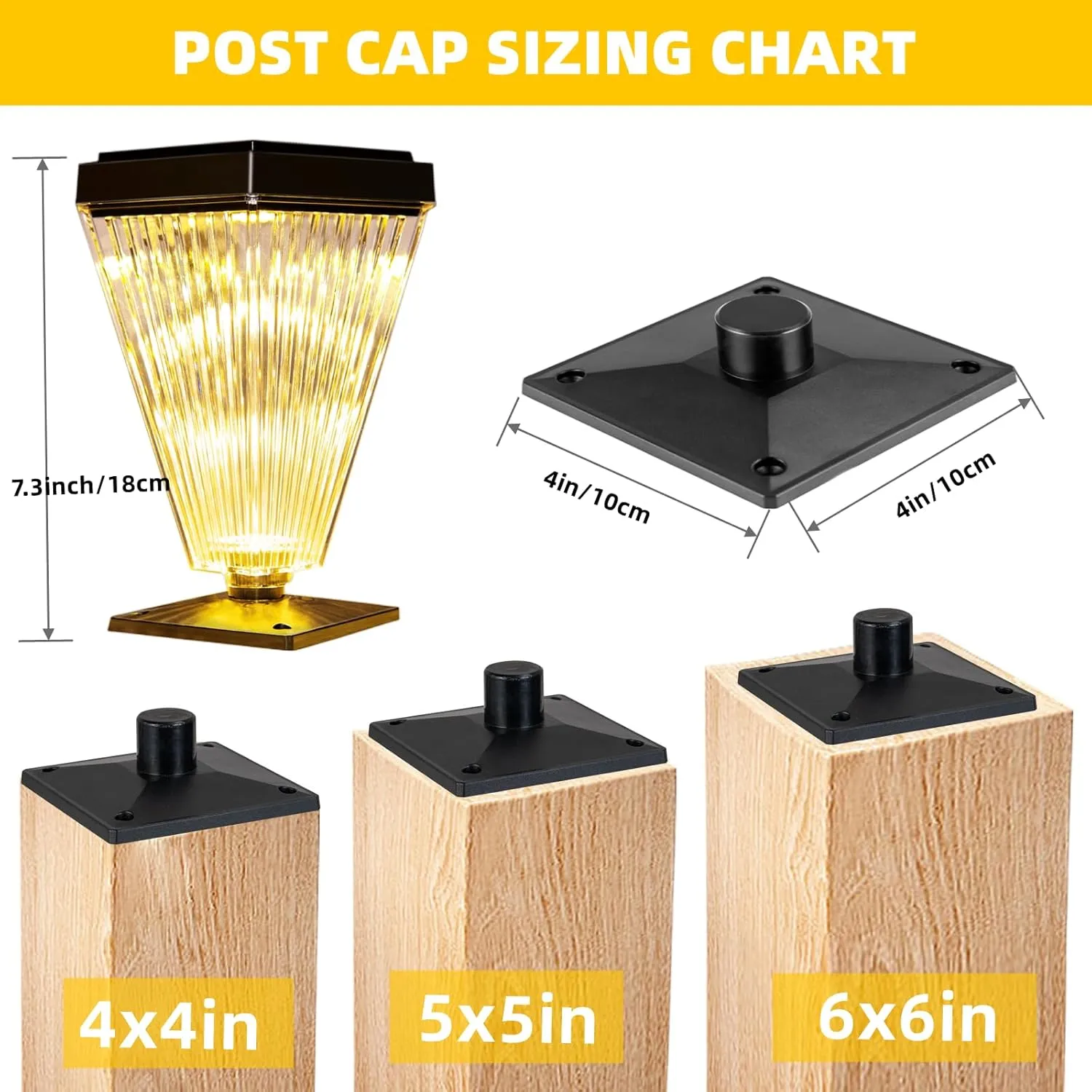 Solar Post Cap Lights 8 Pack Outdoor Waterproof Solar Fence Post Lights Sun Powered Pillar lamp Garden Decorative Yard Patio Walkway Pathway Light