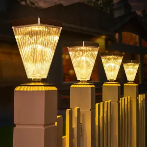 Solar Post Cap Lights 8 Pack Outdoor Waterproof Solar Fence Post Lights Sun Powered Pillar lamp Garden Decorative Yard Patio Walkway Pathway Light