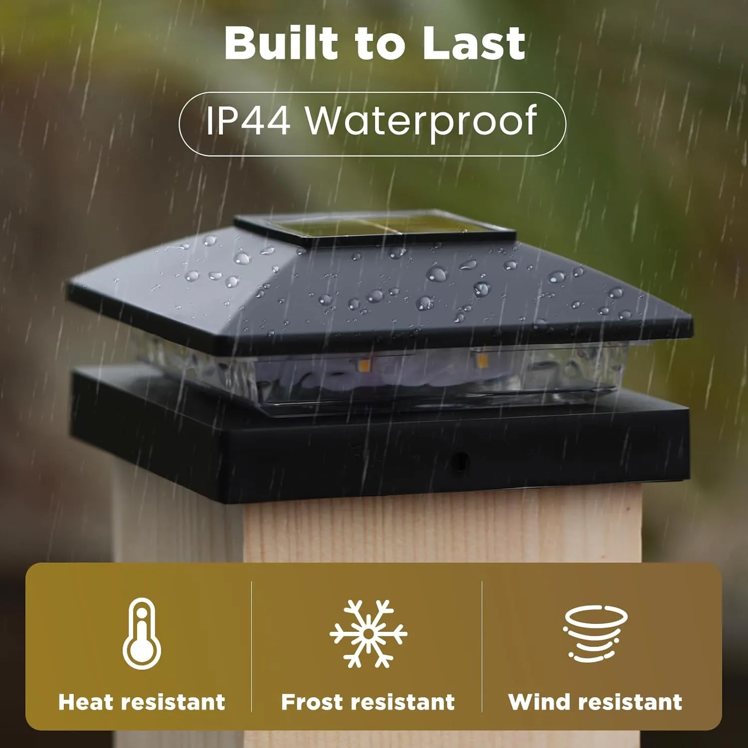 Solar Post Cap Lights Outdoor 12pack, Black Waterproof Solar Powered Deck Fence Post Lights Fit 4x4 Wood/Vinyl Posts, Bright Warm White Solar Post Lights Decorate Deck, Patio, Porch, Fence