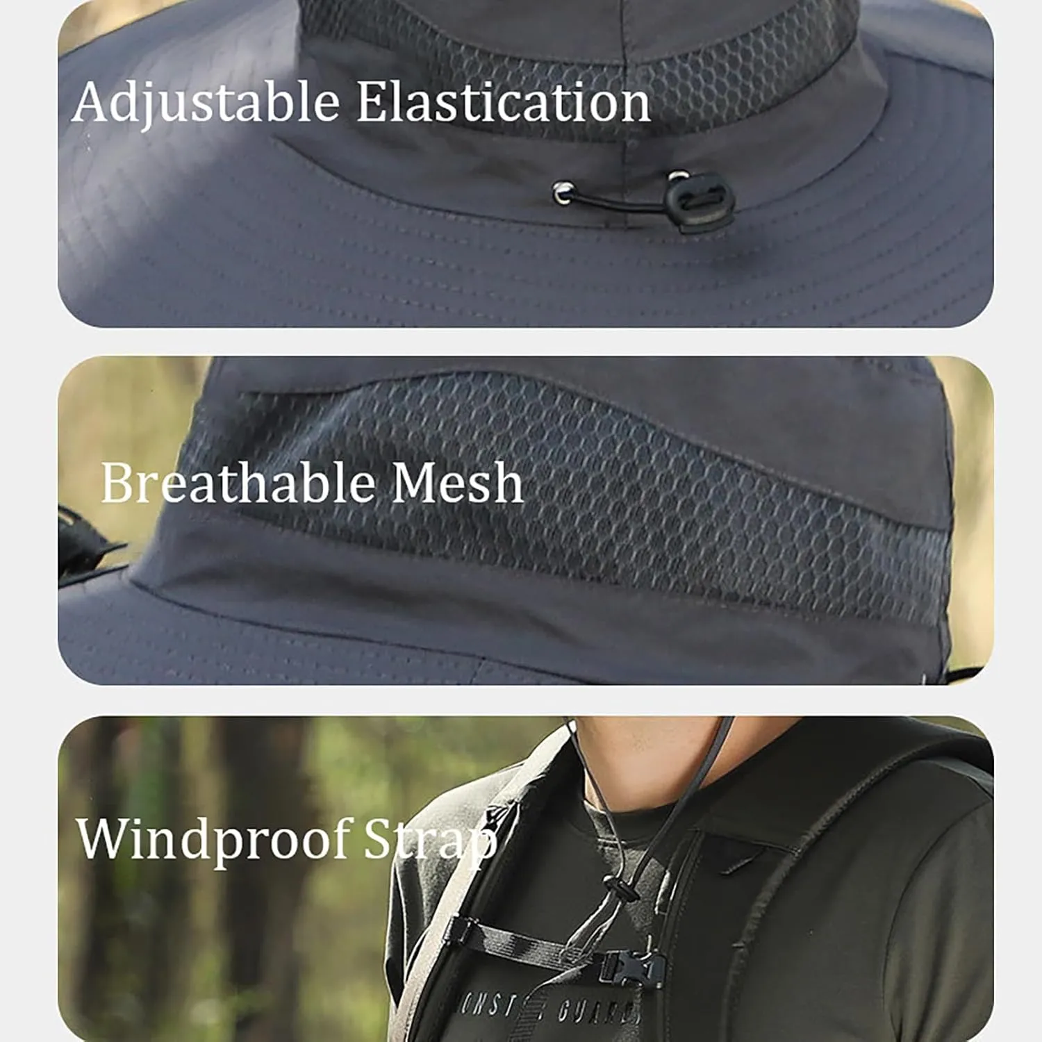 Solar Powered Fan Hat,Wide Brim Sun Hat with 2 Solar Fan, Solar Powered Fan Fishing Hats, 3 Speed Adjustable Fan Hat