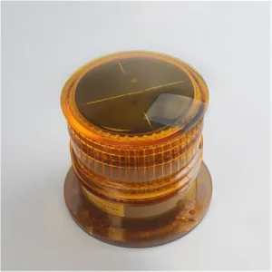 Solar Powered Marine Boat Navigation Light Round Warning Light for Pier Airport Dock Construction Use for Marine Boat (Color : White) (Yellow)