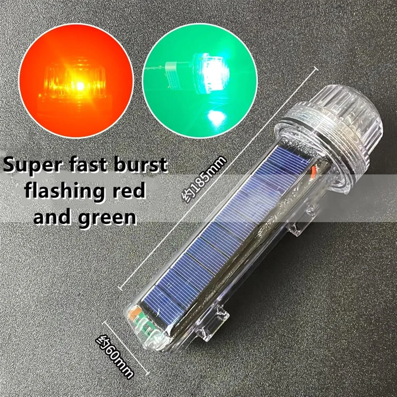 Solar Powered Net Mark Light Waterproof Anchor Light Buoy Signal Light Flashing Torpedo Warning Light Navigation Light (Size : Super Fast Burst)