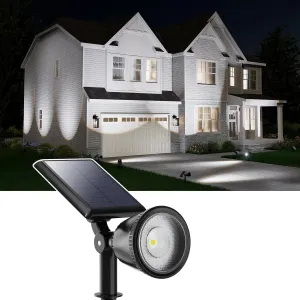 Solar Powered Sunset Spotlight Outdoor Waterproof Spot LED Accent Landscape Uplight for Outside Trees, House Flag, Sculptures, Lawn, Wall, Yard and Garden, Independently Adjustable Light & Panel