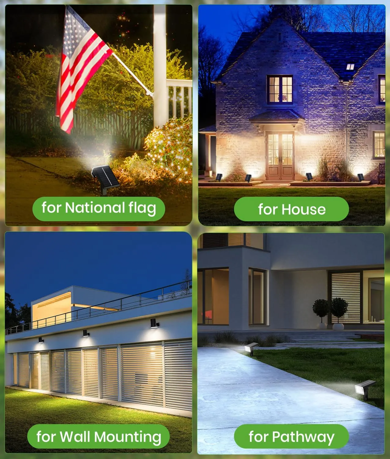 Solar Spot Lights Outdoor, 58 LED 3 Lighting Modes Solar Flood Lights, Waterproof IP67 Wall Light Spot Light Outdoor for Tree Yard Garden Pathway (Cool White, 2 Pack)