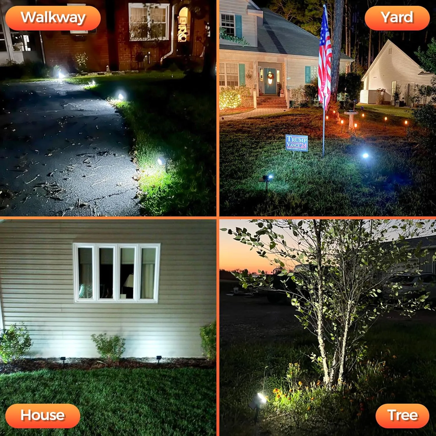 Solar Spot Lights Outdoor, 92 LEDs Landscape Lighting with 3 Lighting Modes and Auto On/Off, IP67 Waterproof Spotlights, Outdoor Solar Lights for Yard Garden, 6 Pack (Cool White)